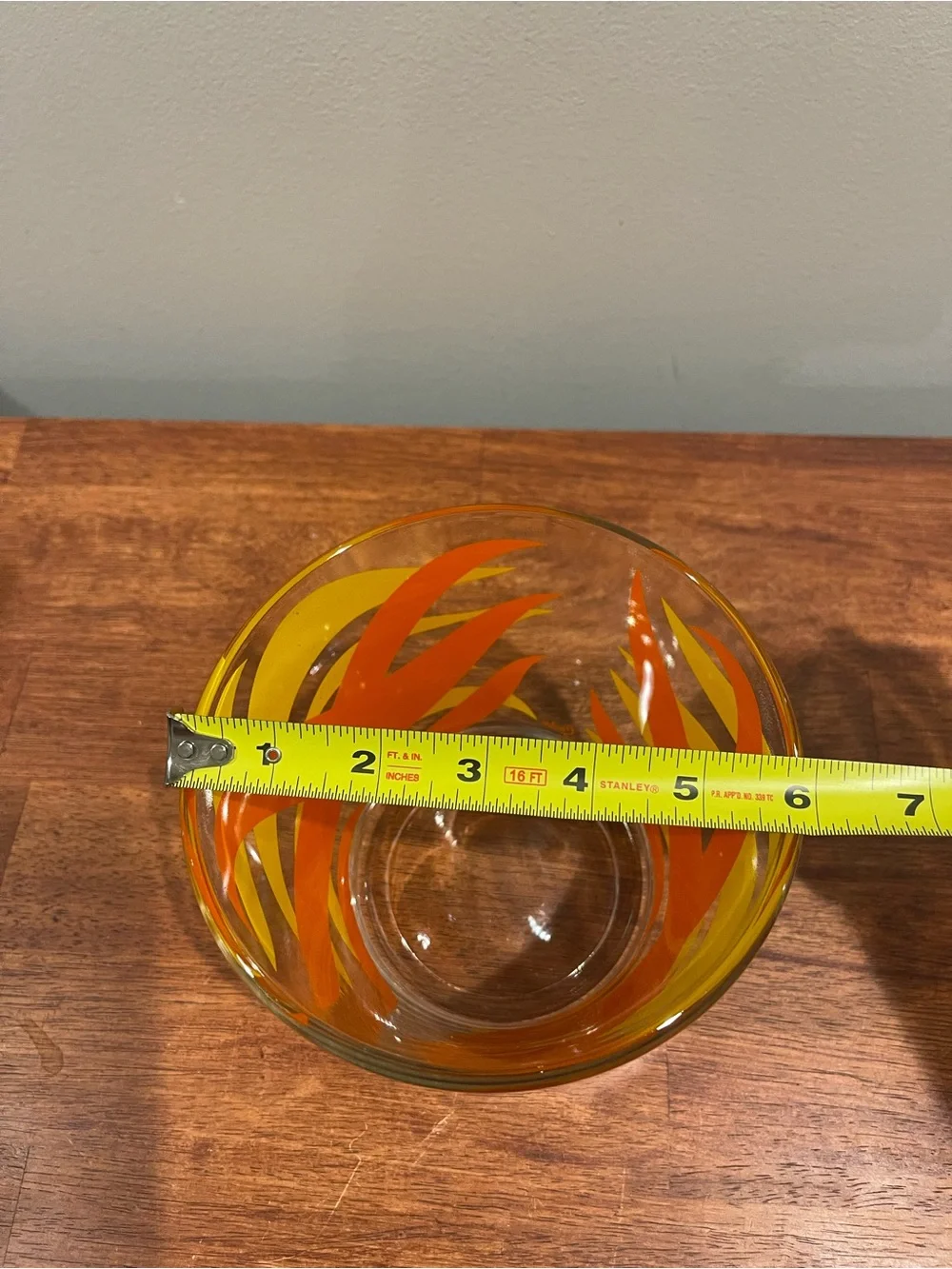READ STARLYTE Mid Century Modern MCM Glass Ice Bucket 5” Orange Yellow